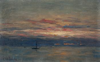 549. Per Ekström, Solnedgång över havet.