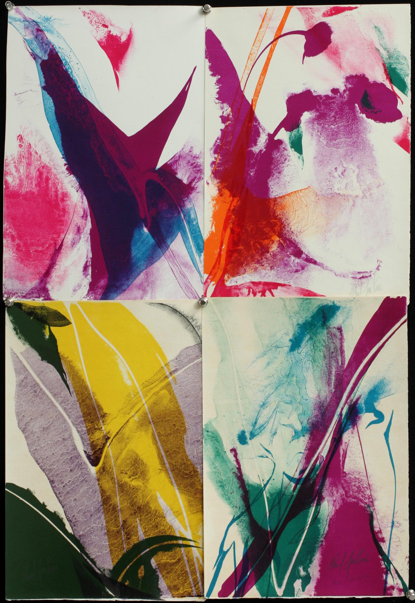PAUL JENKINS, mapp, 6 litografier, sign. Galerie Karl Flinker 1965. Exemplaire 167.
