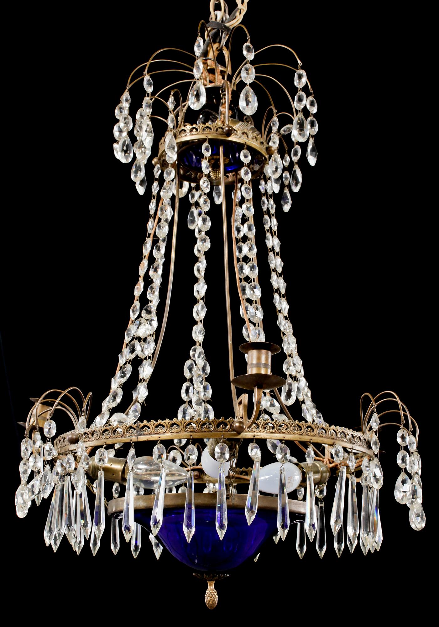 LJUSKRONA, sengustaviansk stil, höjd 55 cm, 1900-tal.