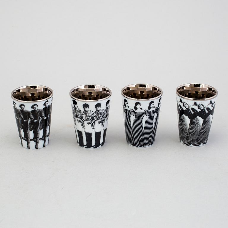 ÅSA LINDSTRÖM, snapsglas,4 st, porslin, Rörstrand, 2000-tal.