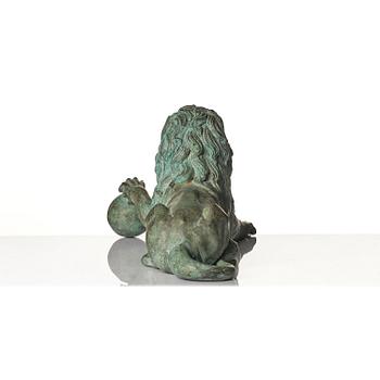 Trädgårdsskulpturer, ett par, Lejon, 1900-tal.