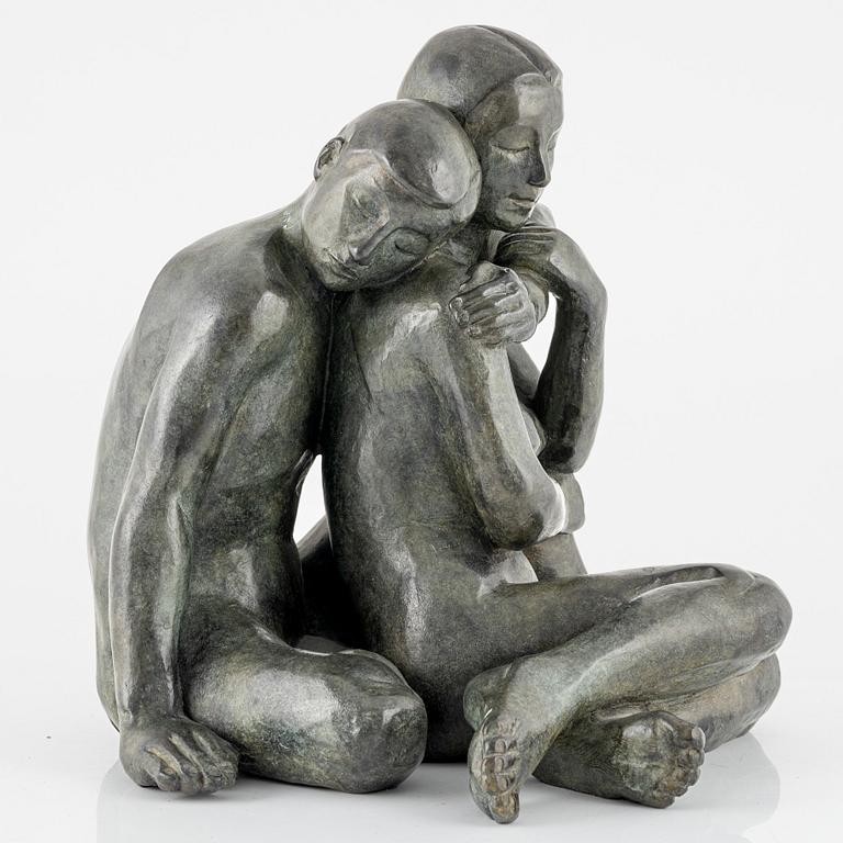 Maud Lewenhaupt du Jeu, skulptur, signerad och daterad, gjutarstämpel, brons, höjd 29 cm.