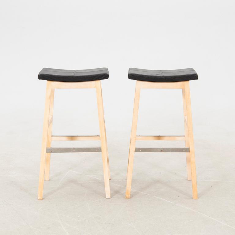 Kristian Eriksson bar stools, a pair of "Endre" for GAD, 2000s.