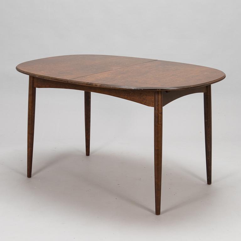 Kerstin Hörlin-Holmquist, A set of six Charlotte chairs with a dining table by Asko, Finland, 1970s.