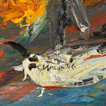 Christer Strömholm, oil on panel, signed and dated -43 verso.