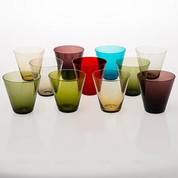 KAJ FRANCK, A set of 11 mid-20th century 'Kartio' 2744 drinkin glasses, Nuutajärvi Notsjö.