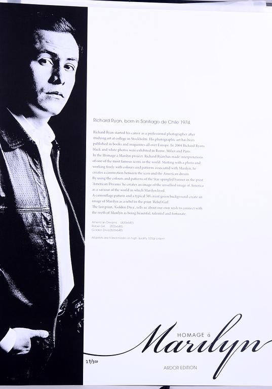 RICHARD RYAN, mapp med 3 färgserigrafier, sign och numr 29/350.