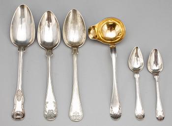 PARTI BESTICK, 19 delar, silver, bl a Bror Erik Skogsborg (1813-1870). Total vikt ca 469 gram.