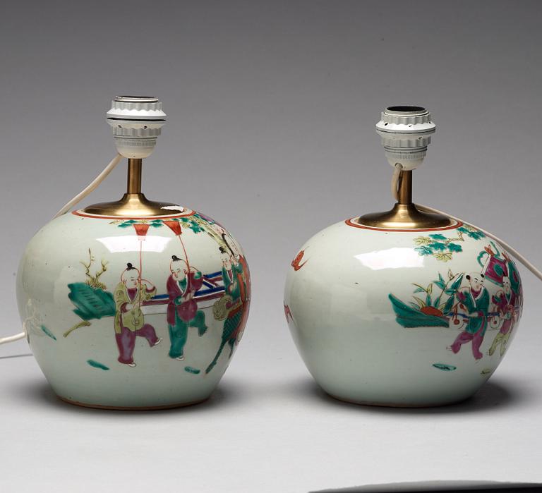 Two Chinese famille rose jars, circa 1900.