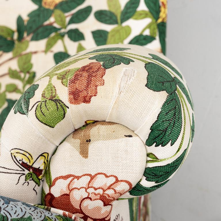 Josef Frank, a model 568 armchair, Firma Svenskt Tenn Sweden, after 1985.