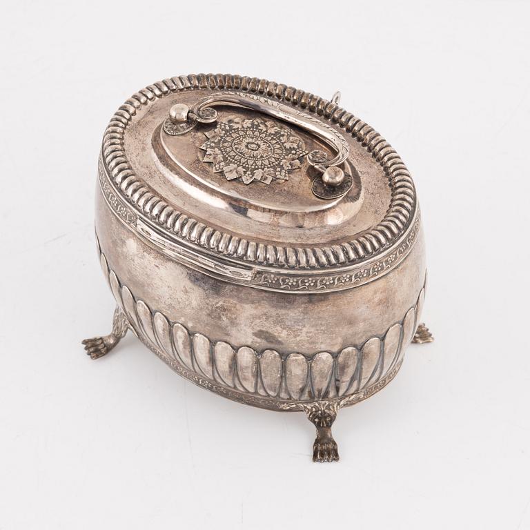 Magnus Fryberg, a silver sugar caddy, Jönköping, 1826.