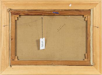 Johan Krouthén, Sommarlandskap med stuga, sjö och kor.