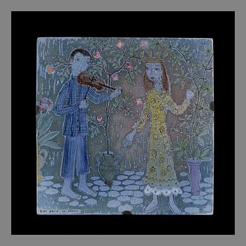 RUT BRYK, CERAMIC RELIEF. The Melody of the Princess. Signed Bryk, Arabia -45.