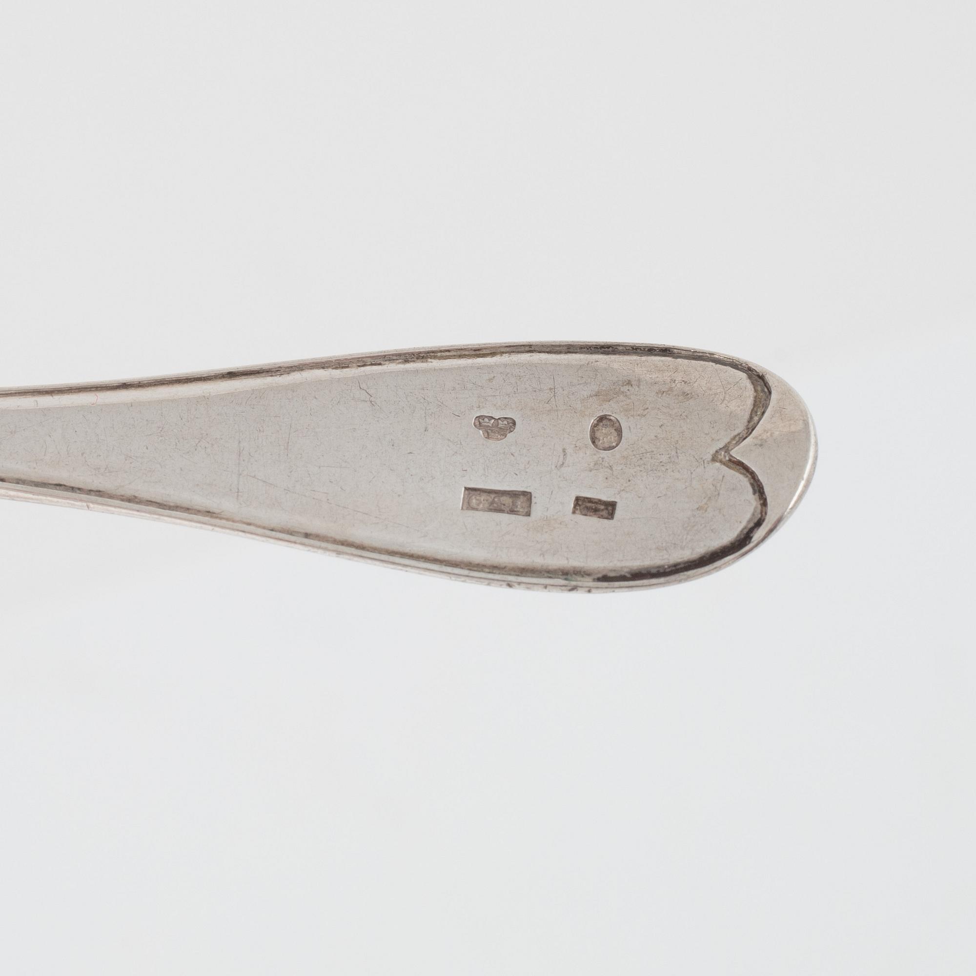 Twenty Swedish Silver Tea- and Coffee Spoons, 19th century.