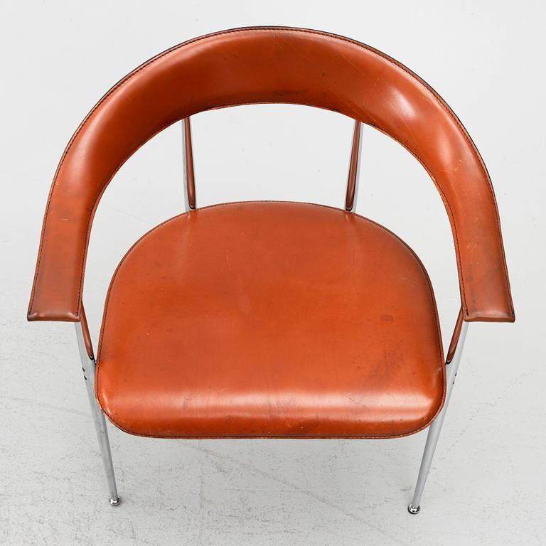 A set of three arm-chairs by G Vegni and G Gualterotti, 'P40', Fasem, 1980's.