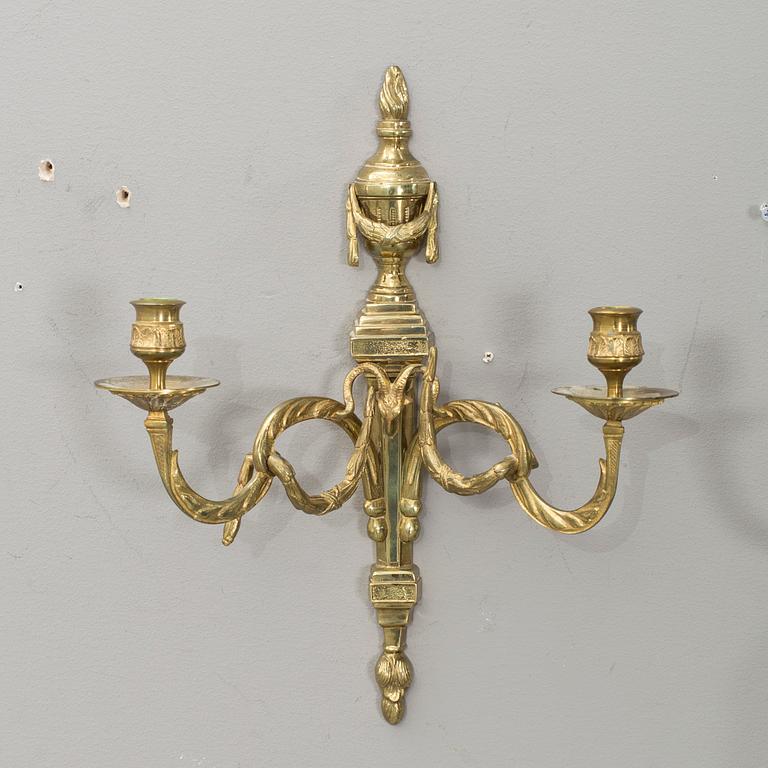 VÄGGAPPLIQUER, ett par gustaviansk stil, V Fong Grenna, 1900-talets mitt.