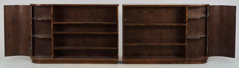 BOKHYLLOR, ett par, art déco, 1920/30-tal.