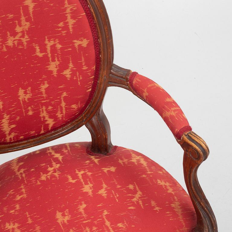 A pair of Louis XVI armchairs, second part of the 18th century.