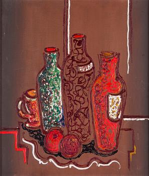 Arvid Broms, Still Life with Bottles.