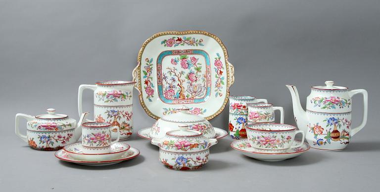 KAFFE- och TESERVIS, ca 57 delar, porslin, Cauldon, England, 1900-tal.