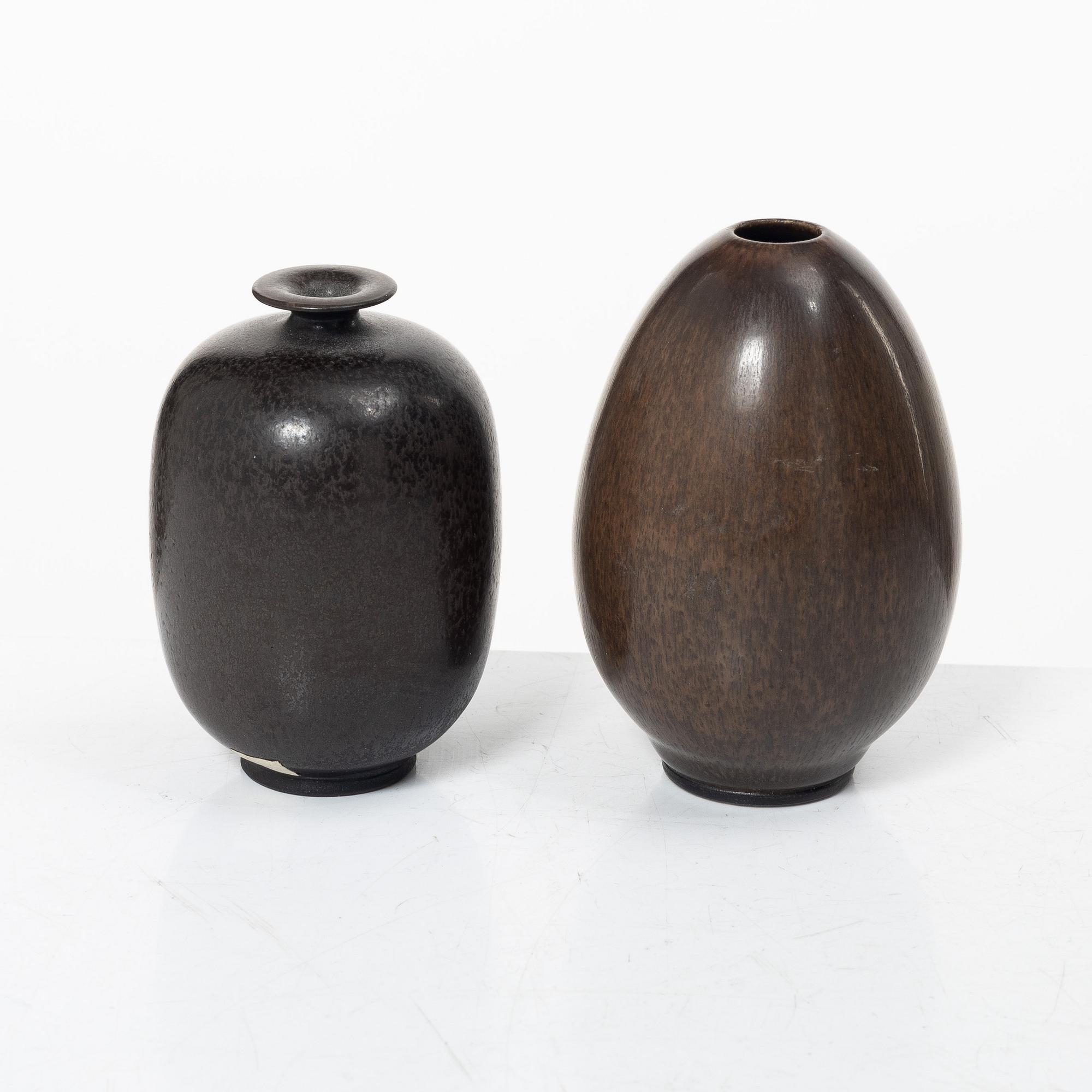 Berndt Friberg, two vases, Gustavsberg Studio.