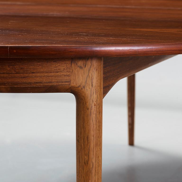 An Ib Kofod Larsen palisander dining table, Säffle Möbelfabrik, Sweden 1960's.