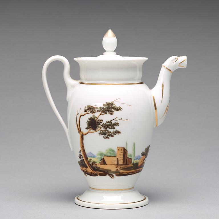 KAFFE och TESERVIS, 18 delar, porslin. Frankrike, Empire, tidigt 1800-tal.