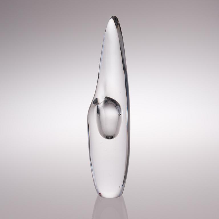 A GLASS SCULPTURE 'Orchid', signed Timo Sarpaneva Iittala -57.