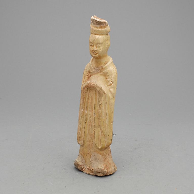 FIGURIN, glaserat lergods, möjligen Tang, Kina.