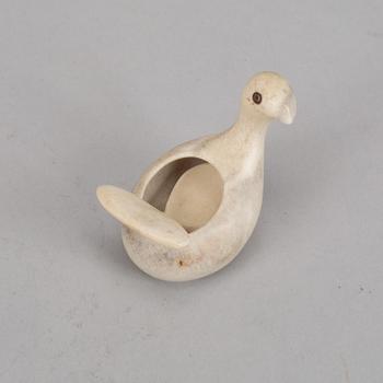 Lars Pirak, a reindeer horn grouse salt cellar, signed.