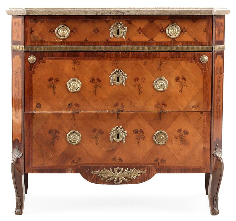 A Gustavian late 18th Century commode attributed to J. Hultsten.