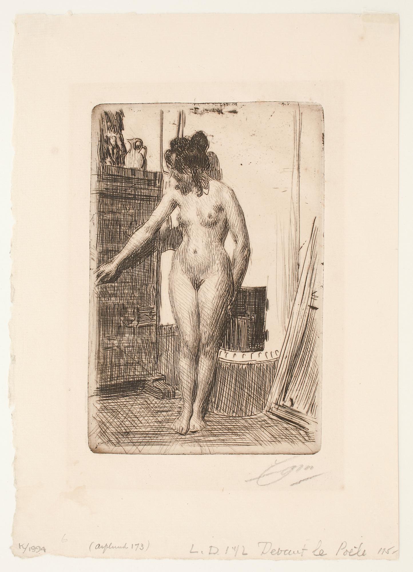 ANDERS ZORN, etsning, utförd, 1903, signerad med blyerts.