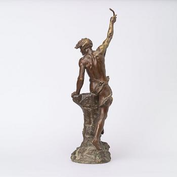 Ernest Justin Ferrand, efter. Brunpatinerad brons, höjd, "Le pêcheur de congres".