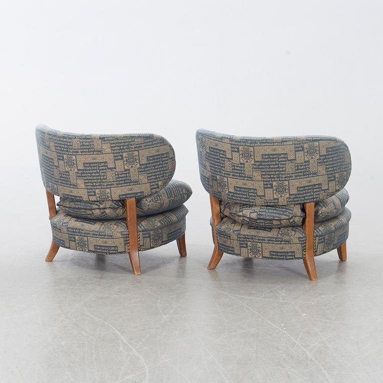 A PAIR of EASY CHAIRS by OTTO SCHULTZ for  JIO furniture Sweden, mid 20th century.