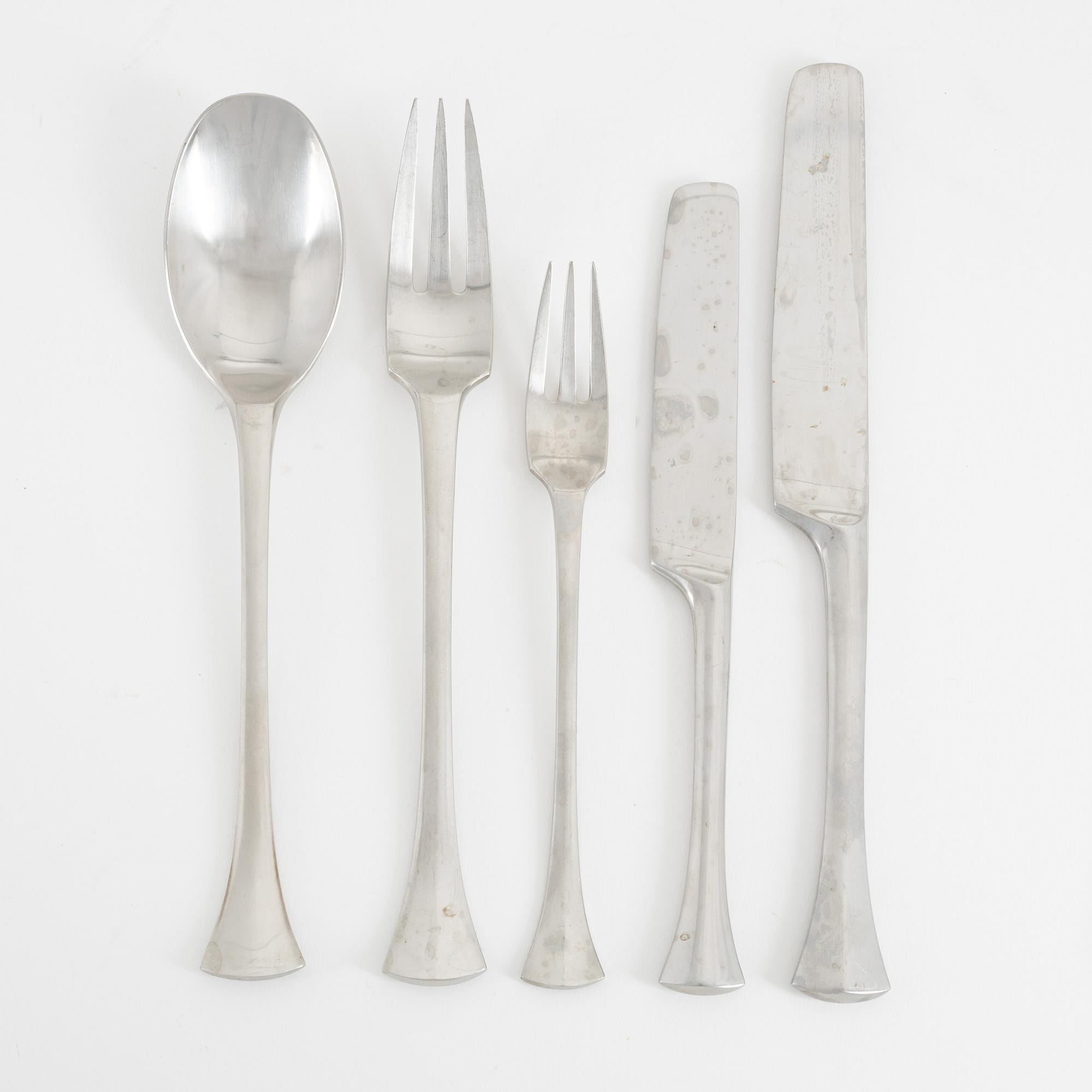 A Danish steel cutlery, Jens Harald Quistgaard, Dansk Designs France IHQ (74 pieces).