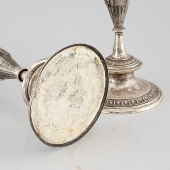 GUSTAF MÖLLENBORG, kandelabrar, ett par, silver, Stockholm, 1875.