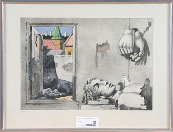 AXEL OLSON, litografi, sign.