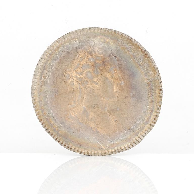 SILVERMYNT, 2 Mark, Ulrika Eleonora av Sverige 1719. Vikt ca 10 gram.