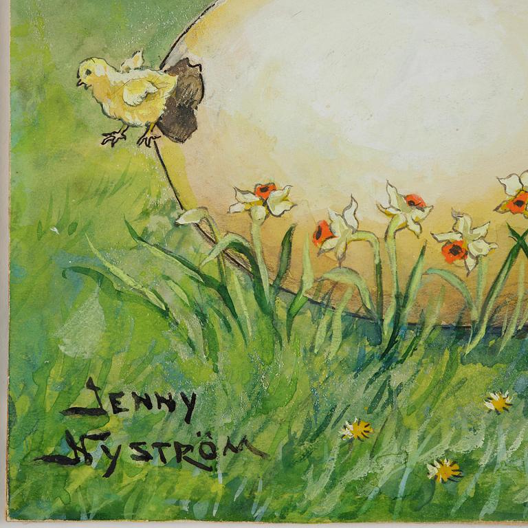 Jenny Nyström, A rooster by the egg.