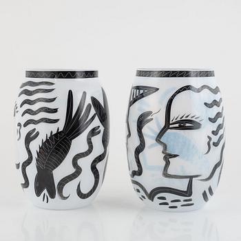 Ulrica Hydman-Vallien, vaser, ett par, Kosta Boda.