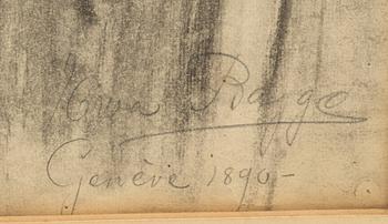 EVA BAGGE, pencil, signed and dated- 1890.