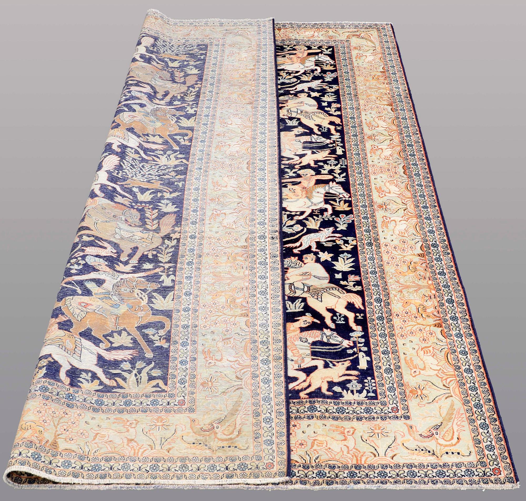 A RUG, Figural silke Kashmir, ca 263 x 179 cm.