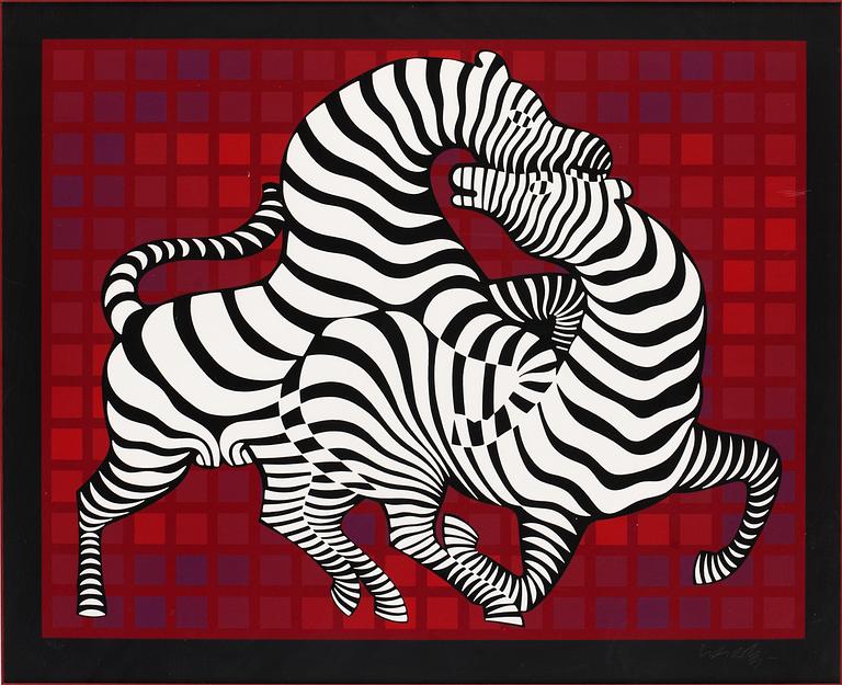 Victor Vasarely, "Lekande zebror".