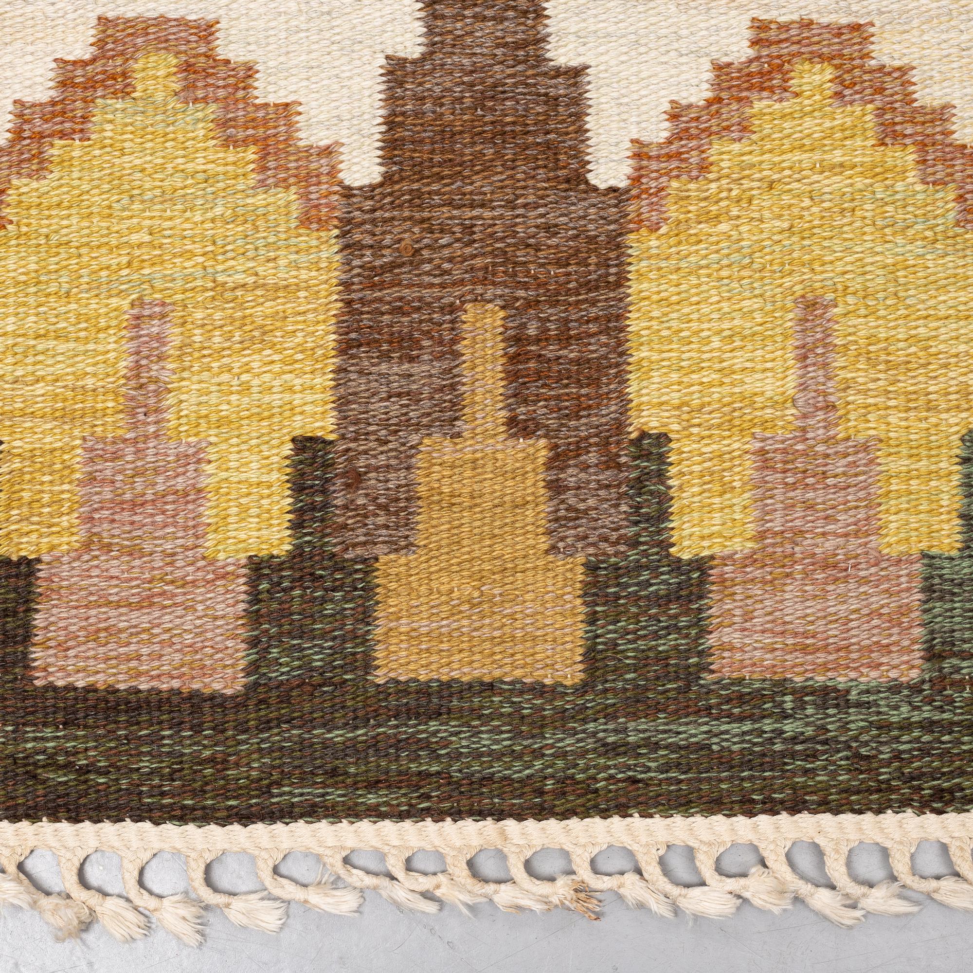Judith Johansson, matto, "Björkhult", flat weave, ca 362,5-365 x 238-240,5 cm, signed JJ.