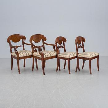 SALONGSMÖBEL, 6 delar, Karl Johan-stil, 1900-talets början.