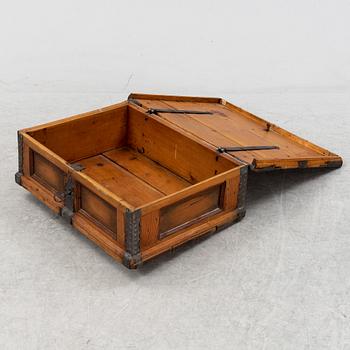 A mid 18th century pine wood box.