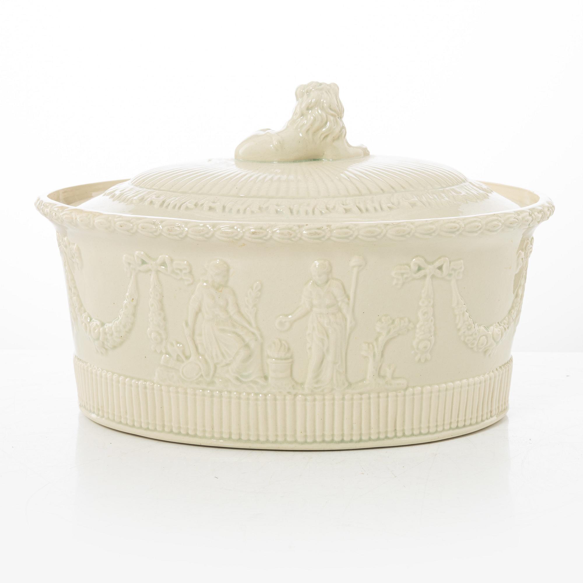A creamware pâté terrine, Rörstrand, Sweden, first part of the 19th century.