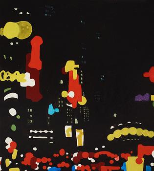 Adolf Hallman, mixed media on paper panel, signed.