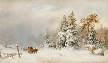 Hjalmar Munsterhjelm, Sleigh Riding in a Winter Landscape.