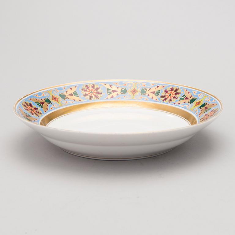 A RUSSIAN PLATE FROM THE IMPERIAL PORCELAIN FACTORY, time of Alexander II (1855-81).